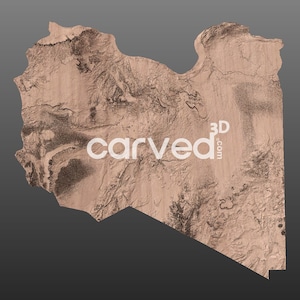 Libya Topographic Terrain 3D STL Map Model for CNC Milling and Printing