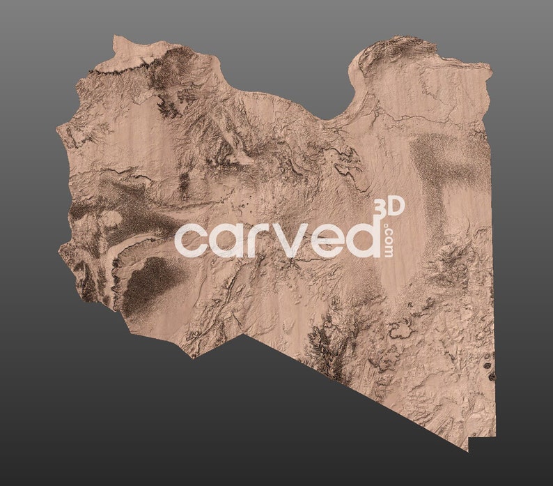 Libya Topographic Terrain 3D STL Map Model for CNC Milling and Printing ...