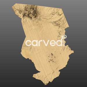 Chad   Topographic Terrain 3D Map Model for CNC Milling and Printing