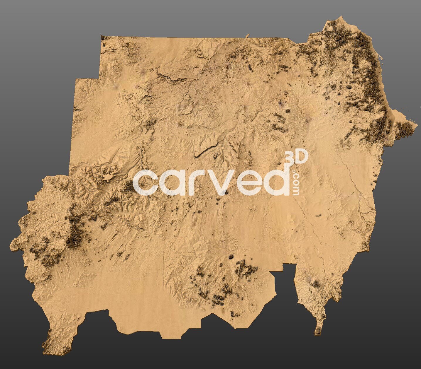 Sudan Topographic Terrain 3D Model STL Map Model for CNC Milling and ...