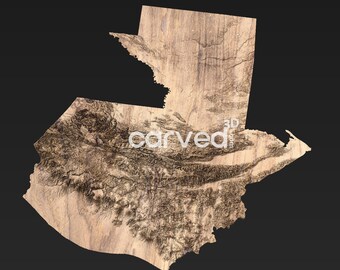 Guatemala  Topographic Terrain 3D model  STL Map Model for CNC Milling and Printing
