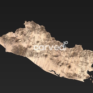 El Salvador Topographic Terrain 3D-Modell STL-Kartenmodell für CNC-Fräsen und Drucken