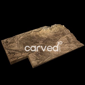 Modelo de mapa topográfico 3D do estado de Nebraska para fresamento e impressão CNC