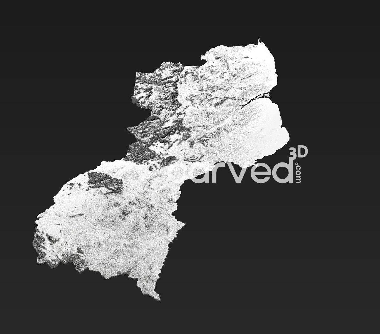 Guyana Topographic Terrain 3D Model STL Map Model for CNC Milling and ...
