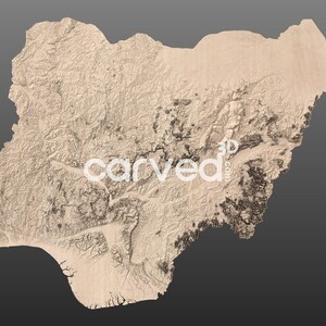 Nigeria Topographic Terrain 3D STL Map Model for CNC Milling and ...
