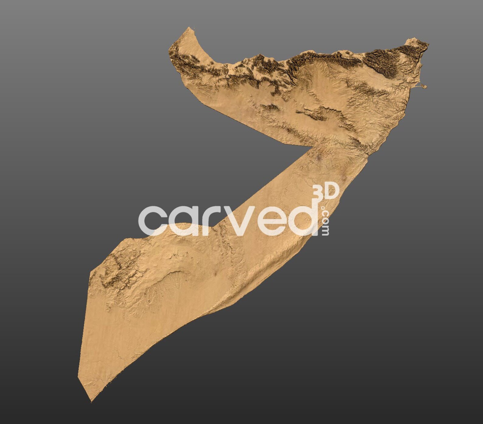 Somalia Topographic Terrain 3D Model STL Map Model for CNC Milling and ...