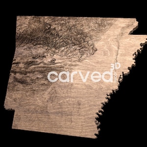 US Bundesstaat Arkansas 3D-Topografiemodell STL für CNC-Carving und 3D-Druck