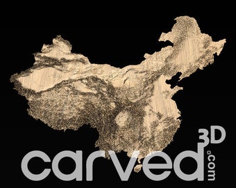 Modelo de mapa STL de terreno topográfico da China 3D para fresagem e impressão CNC