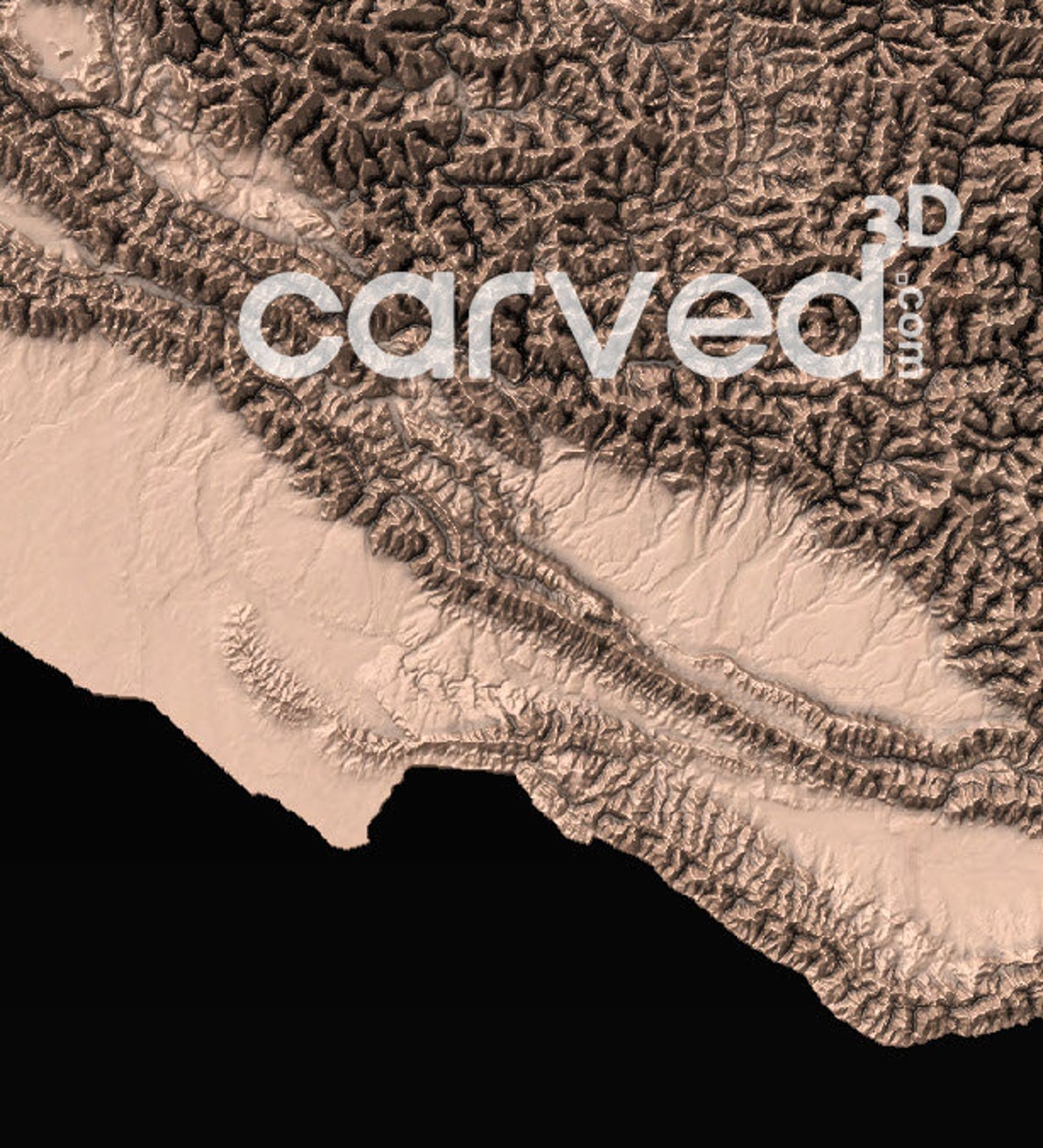 Nepal HD Topographic Terrain 3D Model STL Map Model for CNC Milling and ...