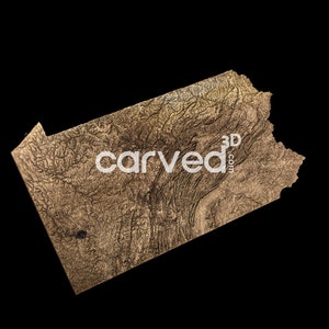Modèle de carte 3D du terrain topographique de l'État de Pennsylvanie pour le fraisage et l'impression CNC