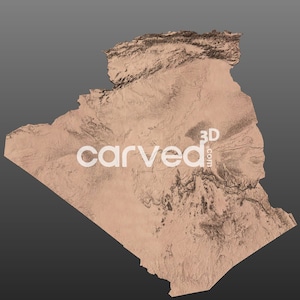 Algeria   Topographic Terrain 3D Map Model for CNC Milling and Printing