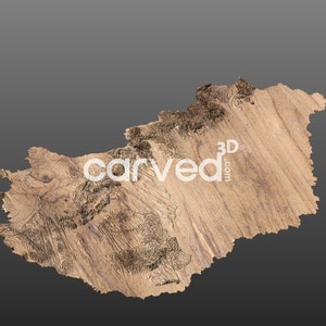Modelo de mapa 3D de terreno topográfico da Hungria para fresagem e impressão CNC