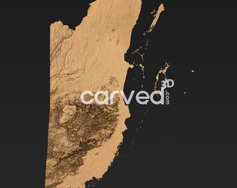 Belize Topographic Terrain 3D model  STL Map Model for CNC Milling and Printing