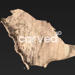 Saudi-Arabien HD Topographic Terrain 3D-Modell STL-Kartenmodell für CNC-Fräsen und Drucken