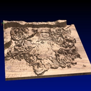 Mapa topográfico de Zelda Breath of the wild para escultura CNC e impressão 3D