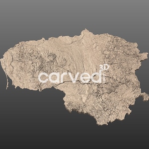 Lithuania  Topographic Terrain 3D Map Model for CNC Milling and Printing
