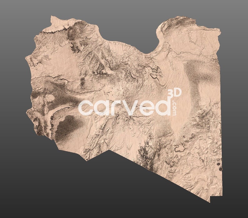 Libya Topographic Terrain 3D STL Map Model for CNC Milling and Printing ...
