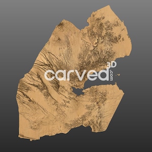 Modèle de carte 3D du terrain topographique de Djibouti pour le fraisage et l'impression CNC