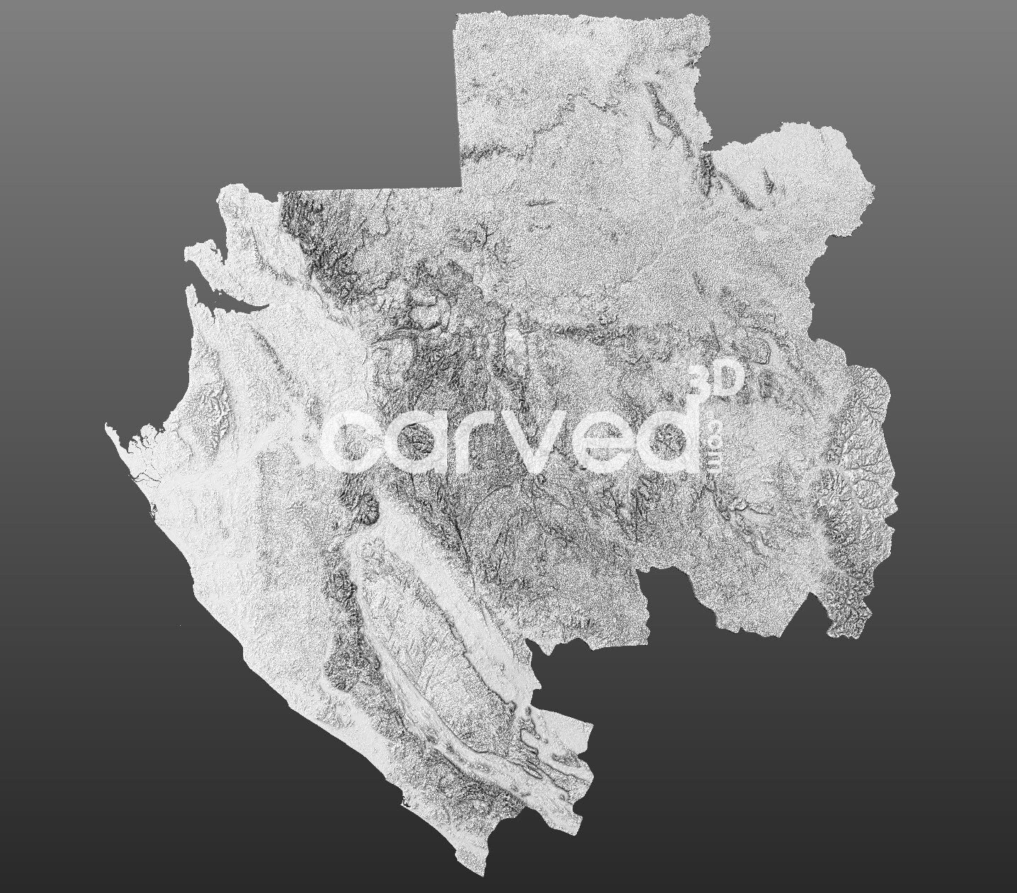 Gabon Topographic Terrain 3D STL Map Model for CNC Milling and Printing ...