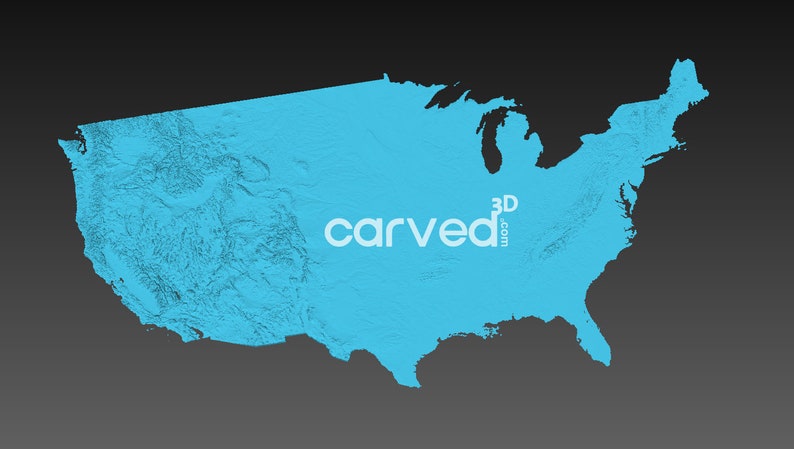 USA Topographical 3D Model STL for CNC Carving & 3D Printing - Etsy Canada