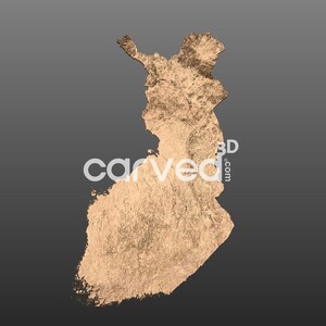 Finland Topographic Terrain 3D Map Model for CNC Milling and Printing