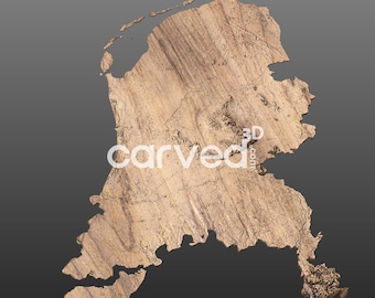 Netherlands Topographic Terrain 3D Map Model for CNC Milling and Printing