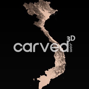 Vietnã HD Topográfico Vietnã Terreno 3D modelo de mapa STL para fresagem e impressão CNC