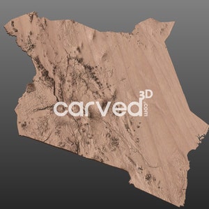 Kenia Topographisches Gelände 3D STL Kartenmodell für CNC-Fräsen und Drucken