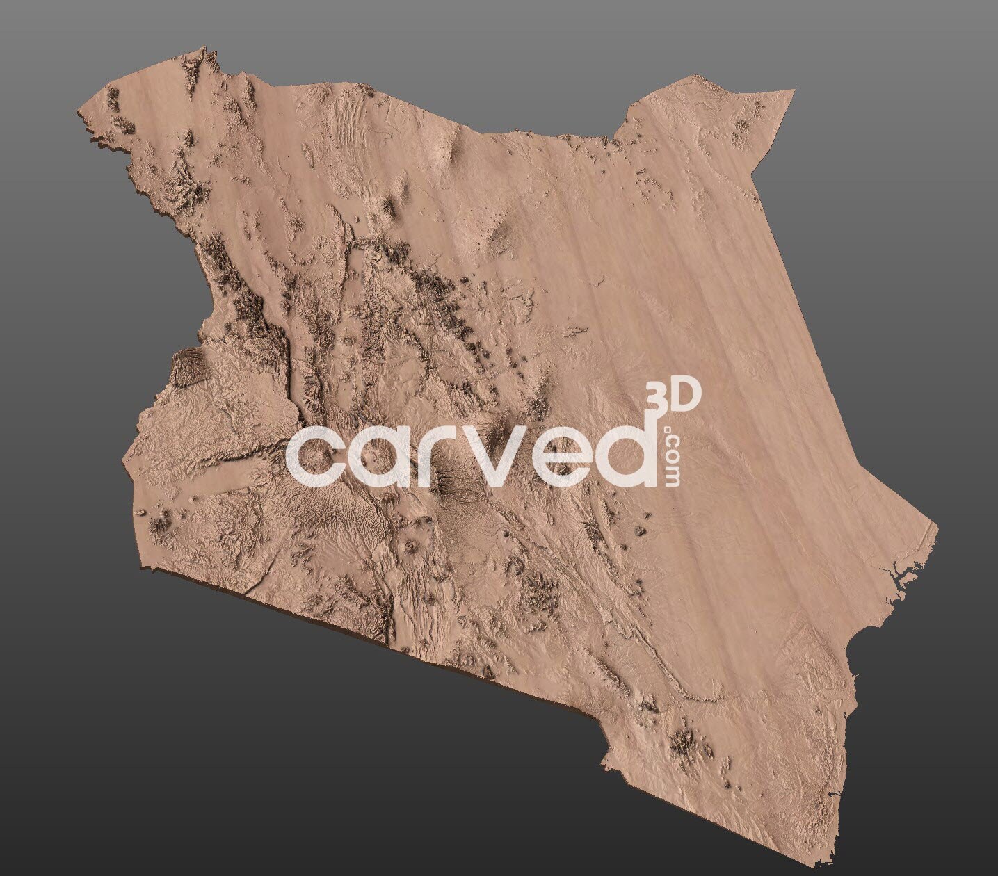 Kenya Topographic Terrain 3D STL Map Model for CNC Milling and Printing ...