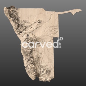 Namibia Topographic Terrain 3D STL Map Model for CNC Milling and ...