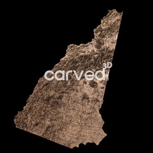 New Hampshire State Topografisch terrein 3D-kaartmodel voor CNC-frezen en afdrukken