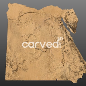 Egypt Topographic Terrain 3D Map Model for CNC Milling and Printing