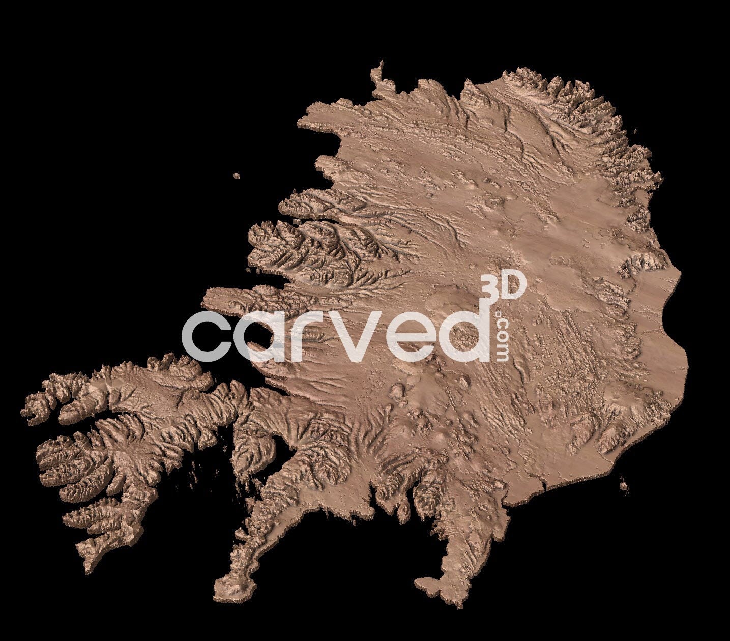 Iceland Topographic Model for CNC and 3d Printing - Etsy