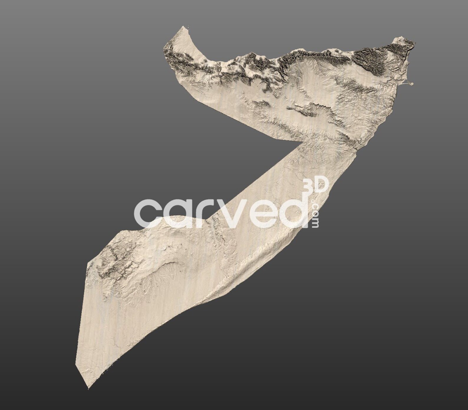 Somalia Topographic Terrain 3D Model STL Map Model for CNC Milling and ...