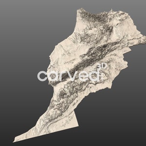 Morocco Topographic Terrain 3D STL Map Model for CNC Milling and ...