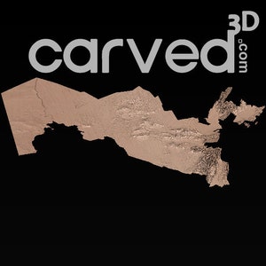 Modelo de mapa STL do terreno topográfico HD do Uzbequistão HD para fresagem e impressão CNC