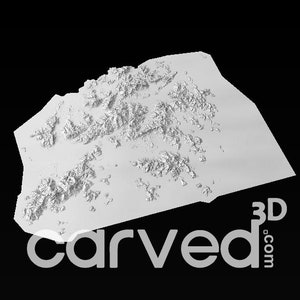 Modelo 3D de terreno topográfico HD de Hong Kong, modelo de mapa STL para fresamento e impressão CNC