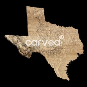 Modelo 3D de terreno topográfico do estado do Texas, modelo de mapa STL para fresamento e impressão CNC