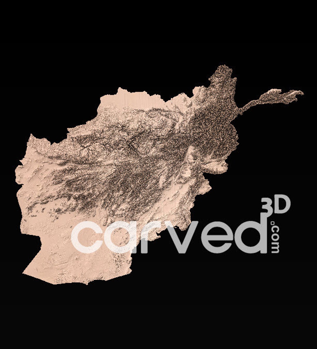 Afghanistan HD Topographic Terrain 3D Model STL Map Model for CNC ...