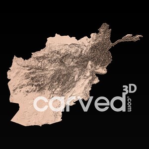 Afghanistan   HD Topographic Terrain 3D model  STL Map Model for CNC Milling and Printing