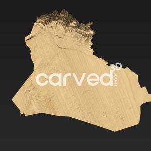 Modelo de mapa STL do terreno topográfico HD do Iraque HD para fresagem e impressão CNC