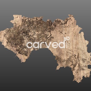 Guinea  Topographic Terrain 3D STL Map Model for CNC Milling and Printing