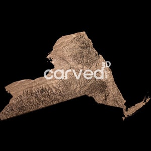 Modelo 3D de terreno topográfico do estado de Nova York, modelo de mapa STL para fresamento e impressão CNC