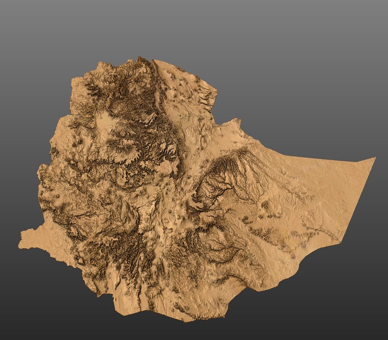 Ethiopia Topographic Terrain 3D STL Map Model for CNC Milling - Etsy