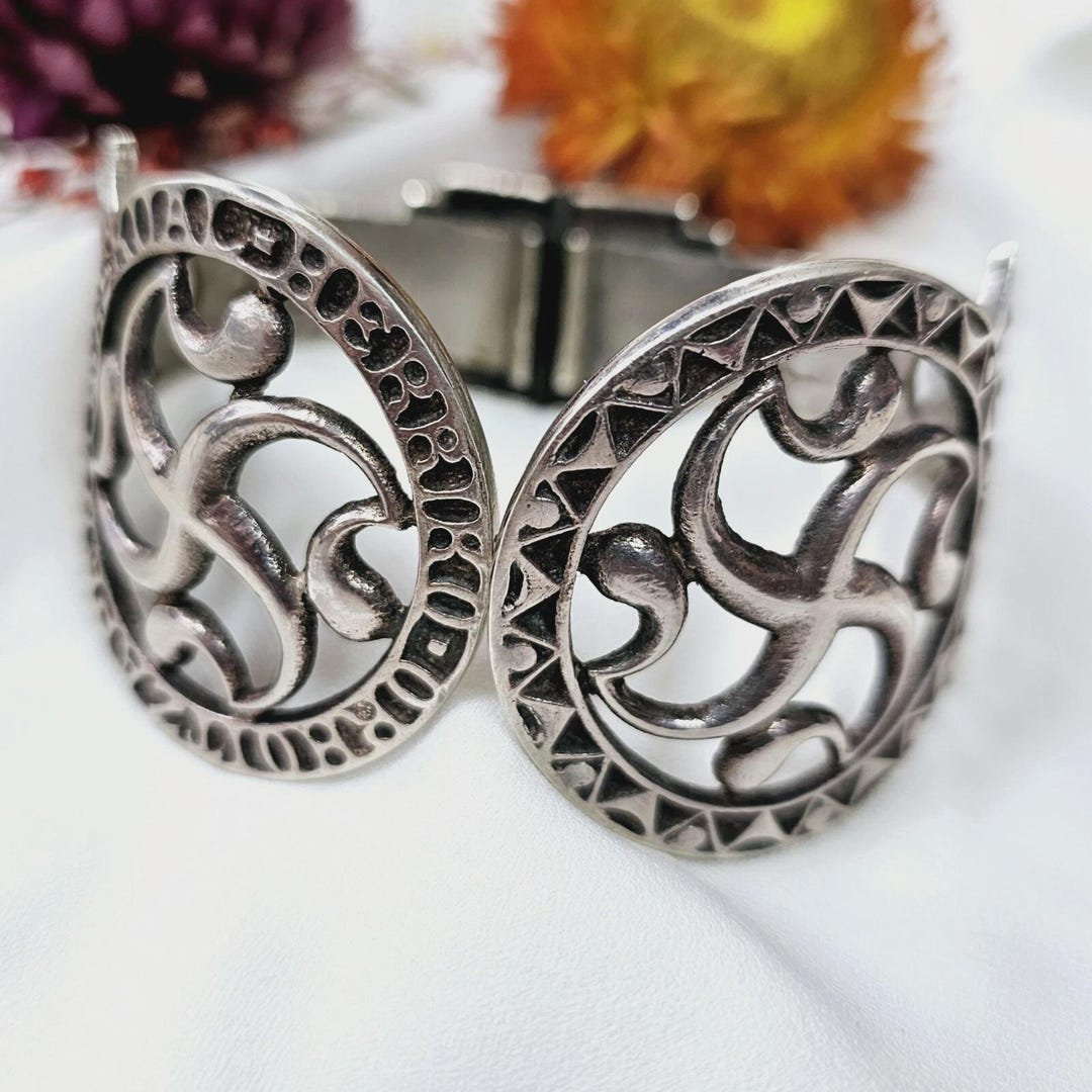 Silver Models Basque Basque Silver Art Deco Bracelet by Silversmith Henri Téguy, Hallmarked ...