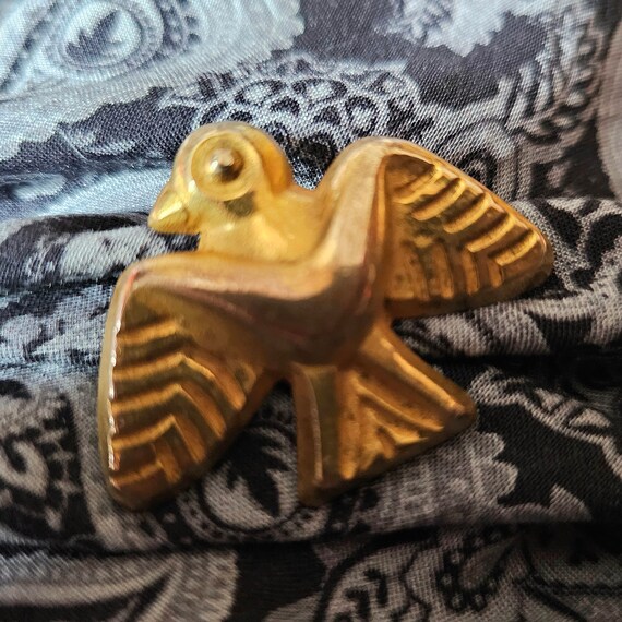 Broche Moderniste Vintage Années 80 - Métal Cuivré, Bijou D'artiste - Occasion Excellent état
