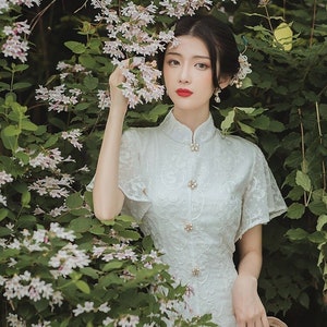 Chinese Traditional Dress White Qipao Dress Modern Chinese - Etsy