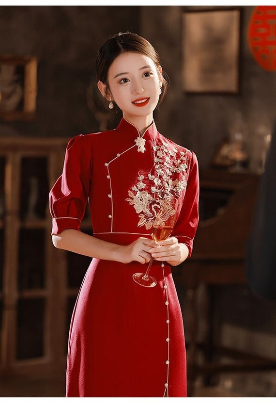 Modern Chinese Wedding Dress Casual Qipao Wedding Cheongsam - Etsy
