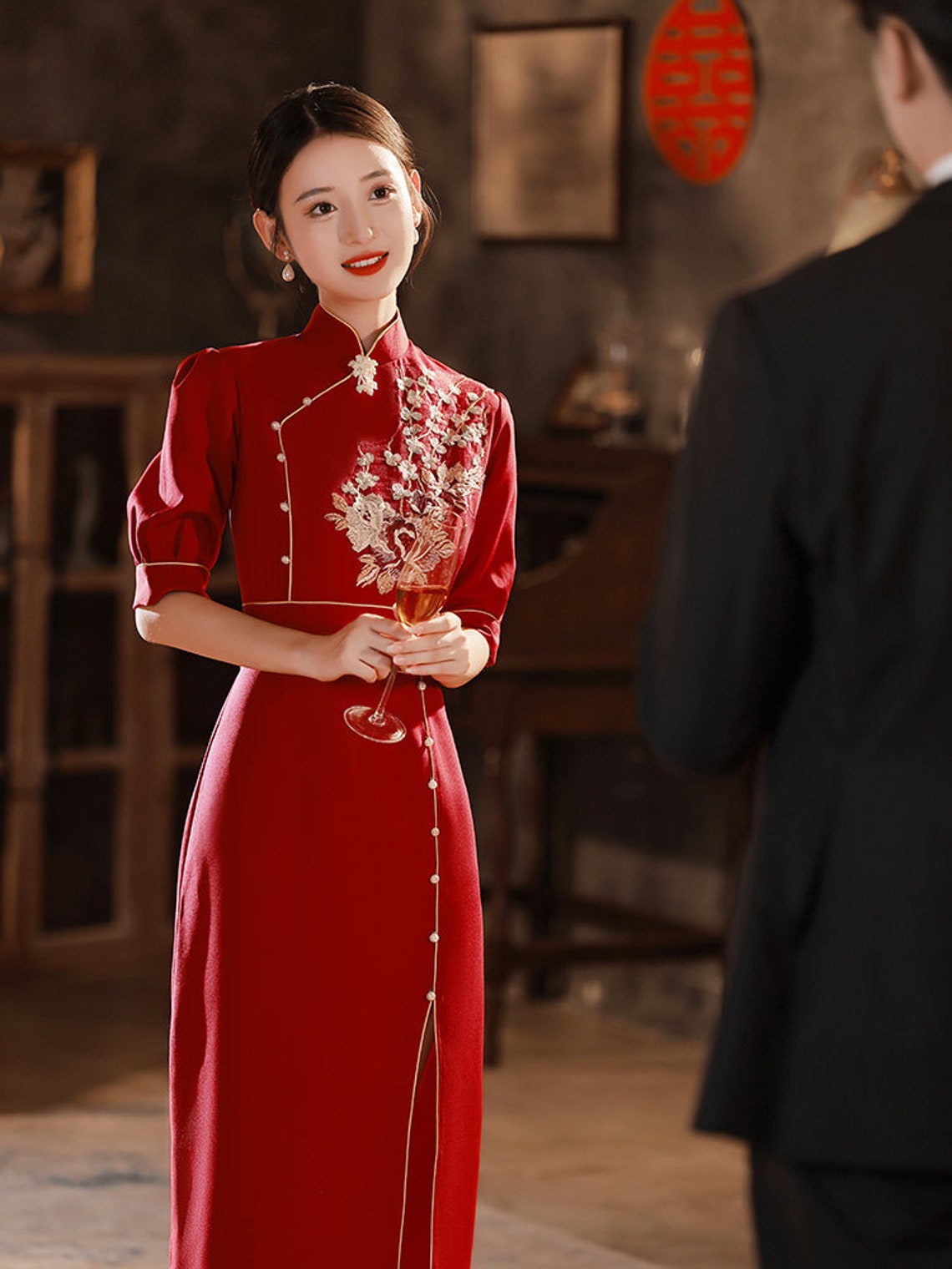 Modern Chinese Wedding Dress Casual Qipao Wedding Cheongsam image 6