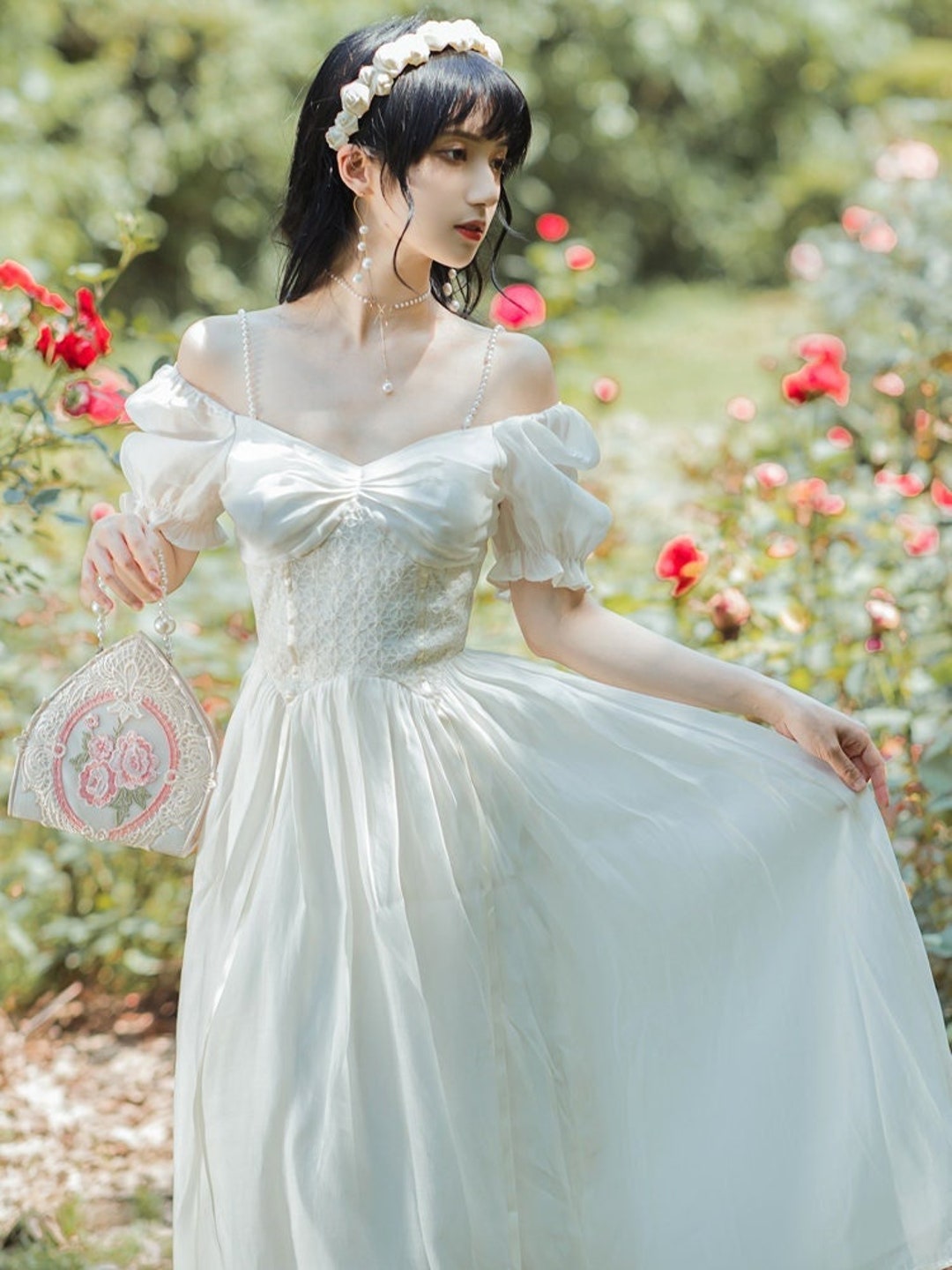 White Vintage Dress Victorian Dress Victorian Etsy